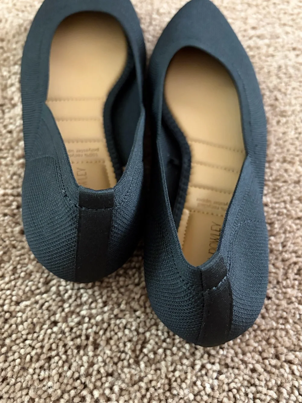 Cynthia Rowley Black Pointed-Toe Knit Ballet Flats